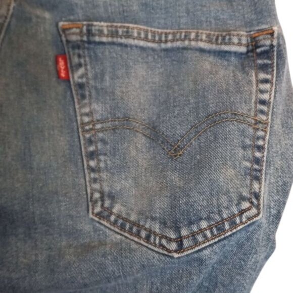 Levis 505 Original Fit W32 L30 Mens Jeans Distressed Blue Denim - Picture 7 of 15